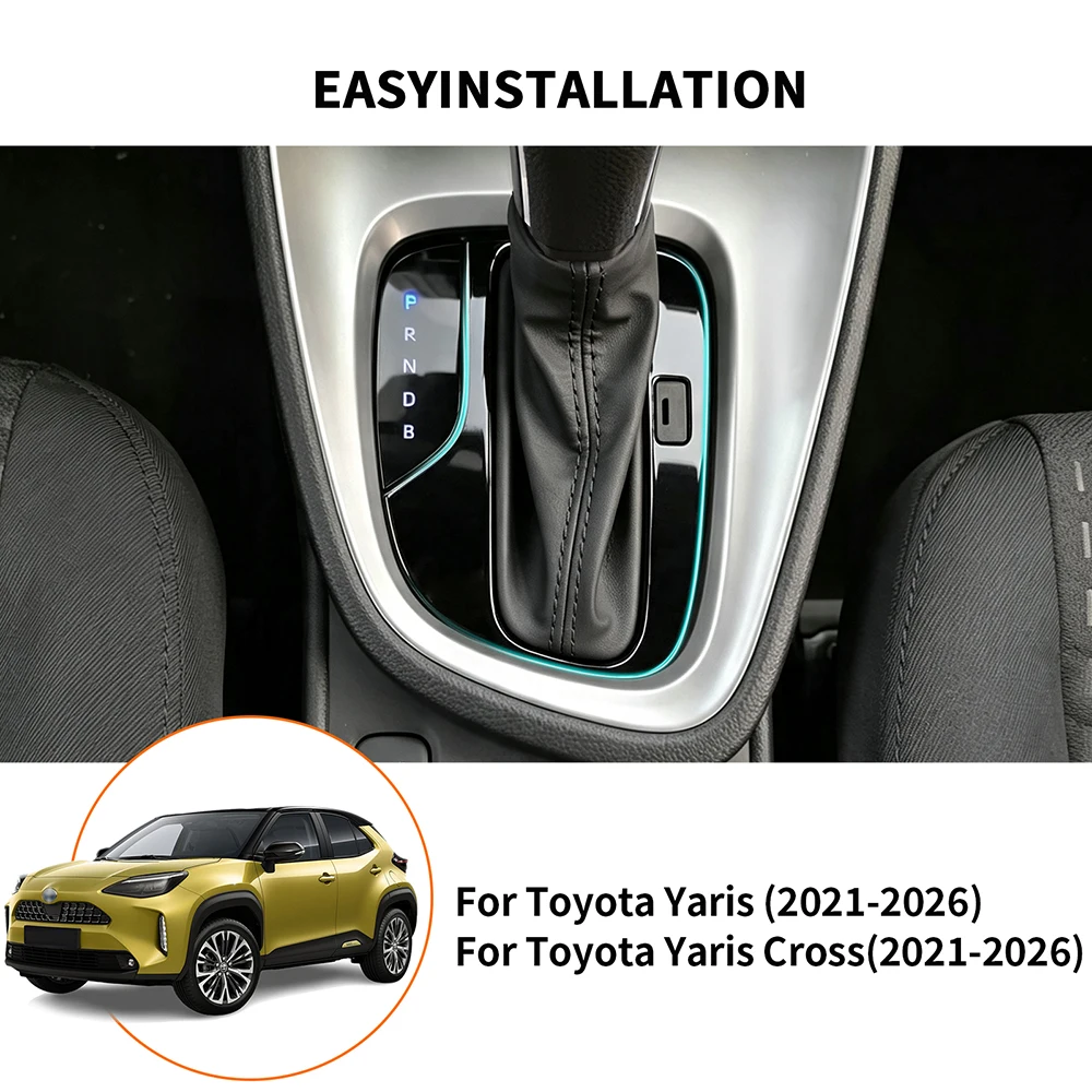 Für Toyota Yaris / Yaris Cross 2021 2026 Auto-Schalthebel-Innenrahmen Kratzschutz-Dekoration Schutz-Innenausstattung