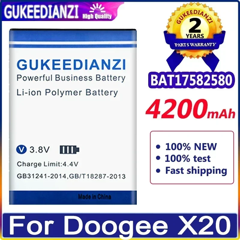 Large Capacity Mobile Phone Batteries 4200mAh For Doogee X20 Parts For Doogee X20 BAT17582580 Smartphone Portable Battery