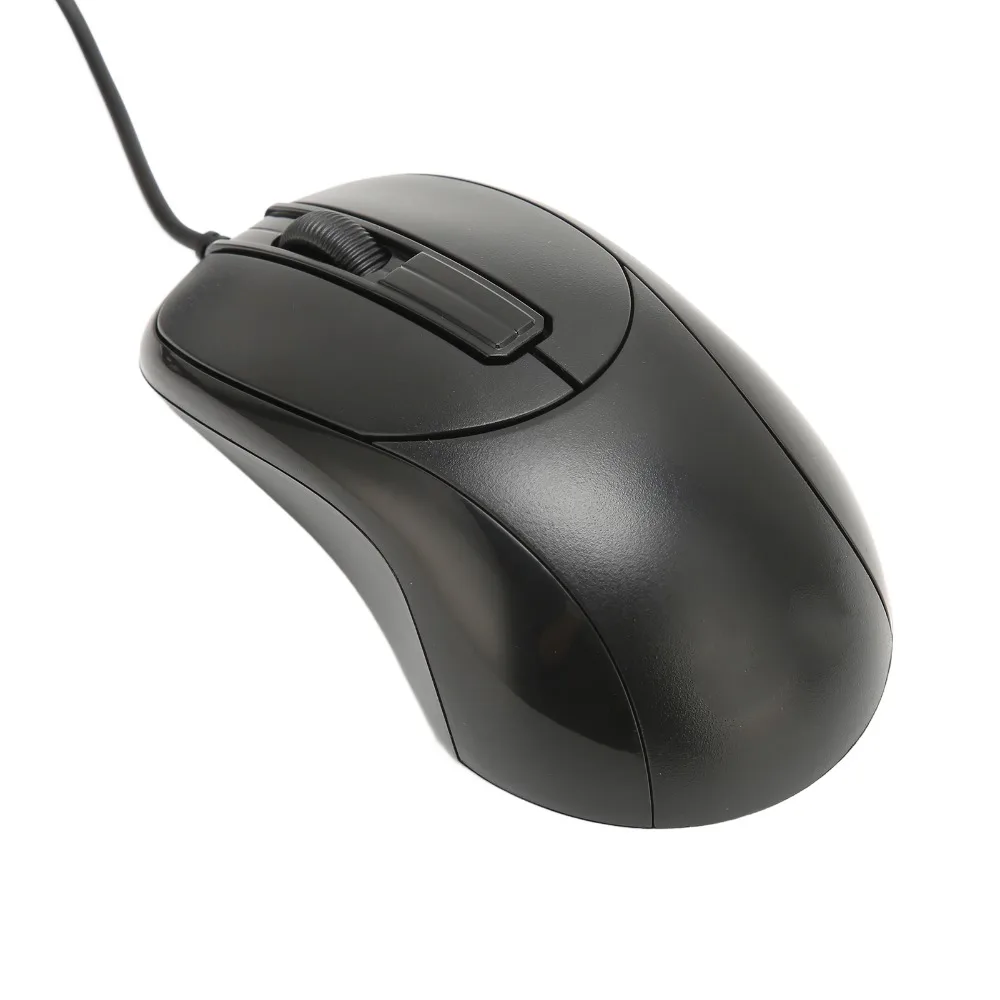 Responsive 3 Buttons Wired for PS2 Optical Mouse Portable Black Wired Mouse Gaming Mouse Desktop Laptop Computer