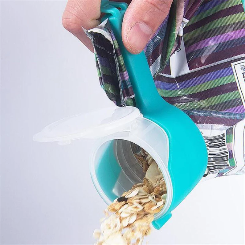 Food Storage Bag Sealing Clips Plastic Cap Sealer Clip With Pour Spouts Snack Candy Storage Fresh Clamp Kitchen Organizer 1PCS