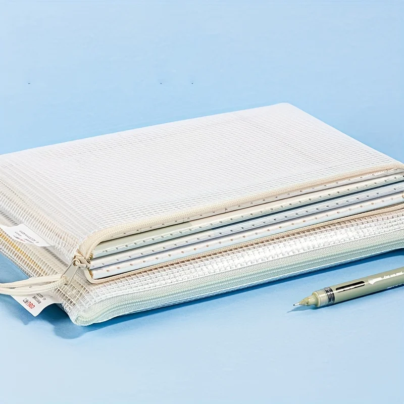 1pc Random Zipper Transparent Document Pocket for School Office Travel Organizing Storage