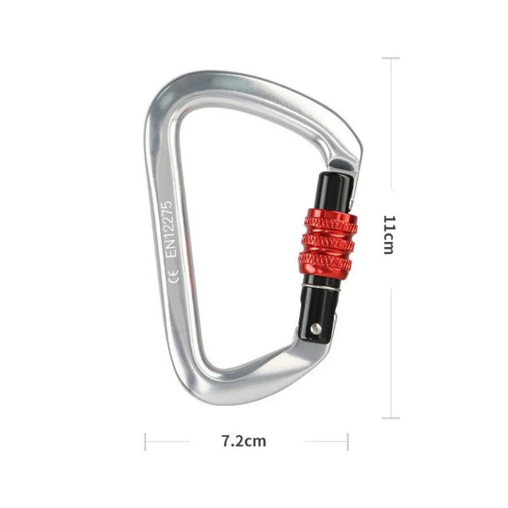 Aluminum Alloy Locking Carabiner D Shape Screw Lock Climbing Carabiner Lightweight Threaded Gate Safety Carabiner Mountaineering