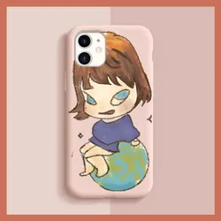 Yoshitomo Nara Phone Case for iPhone 14 11 12 13 Mini Pro Xs Max 8 7 6 6S Plus X XR Solid Candy Color Case
