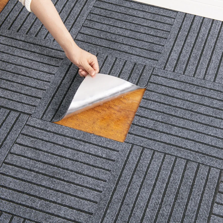 Self-adhesive carpet tiles, 10/20 pieces, soft carpet floor tiles, 12 inches X 12 inches, easy to DIY floor tiles.