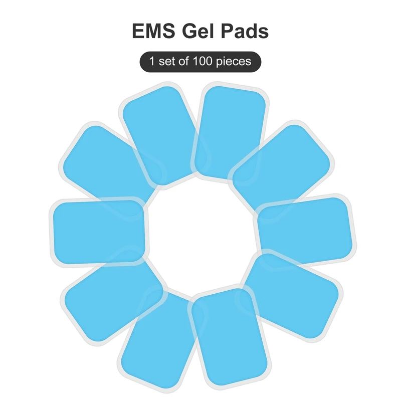 B93B-100PCS EMS Gel Pad, Electrode Gel Replacement Pad, EMS Absorbent Gel Pad, Abdominal Muscle Trainer Accessories