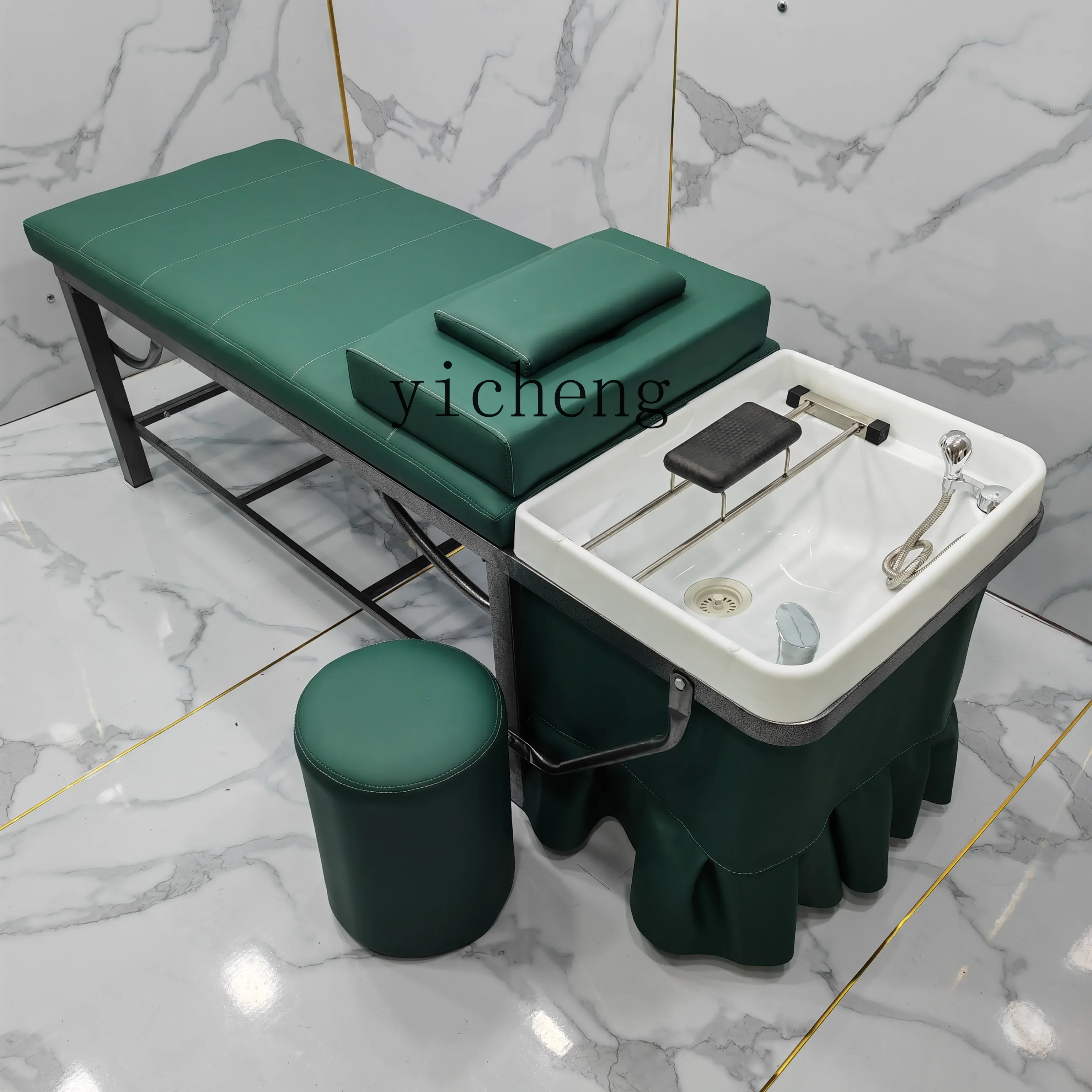 XL Shampoo Chair Hair Salon Flushing Bed with Water Heater Integrated Spa Massage Ear Cleaning Bed