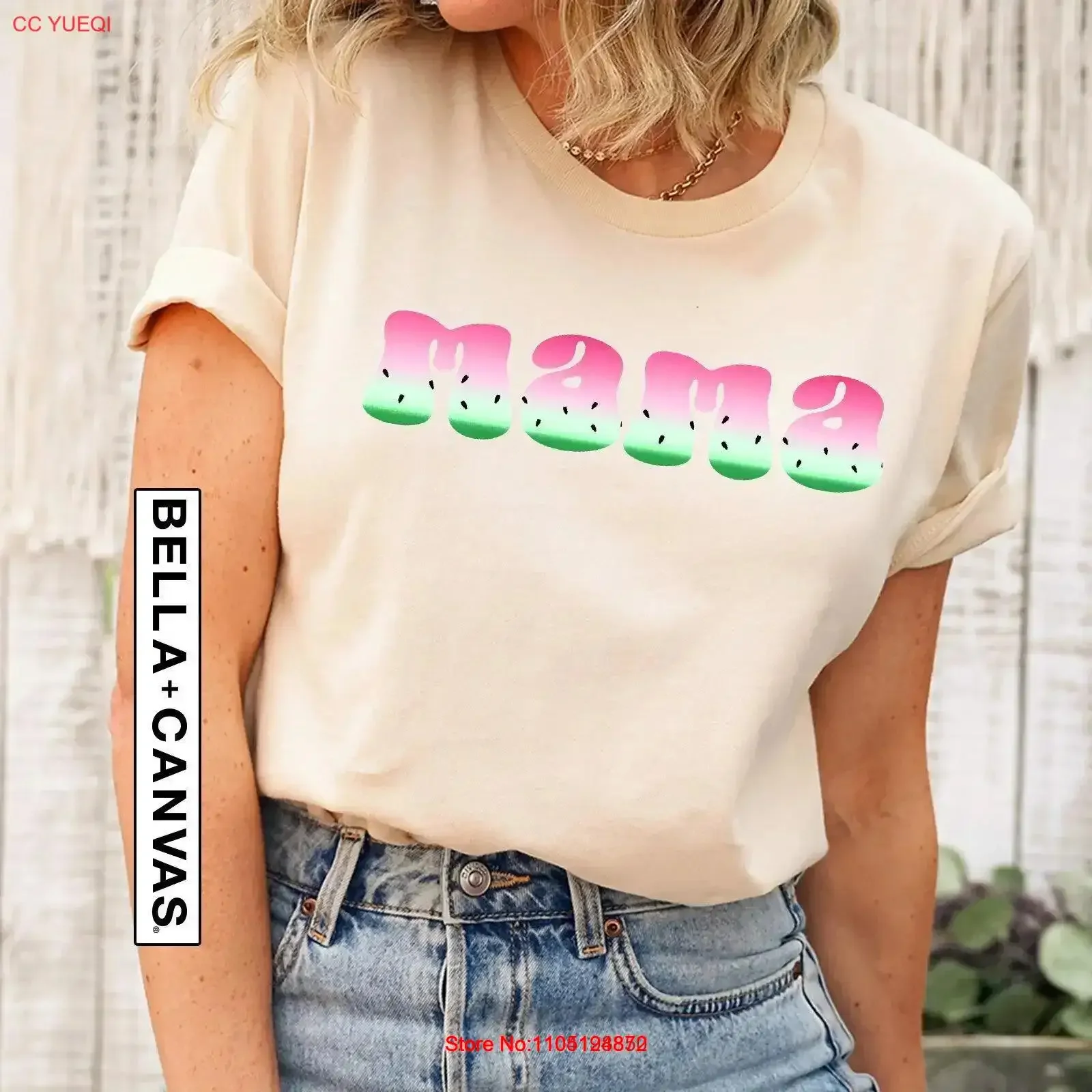 البطيخ ماما تي شيرت دادا الفاكهة عيد ميلاد أبي أمي مطابقة الأسرة الصيف خمر غسلها لينة مصمم الملابس الموضة