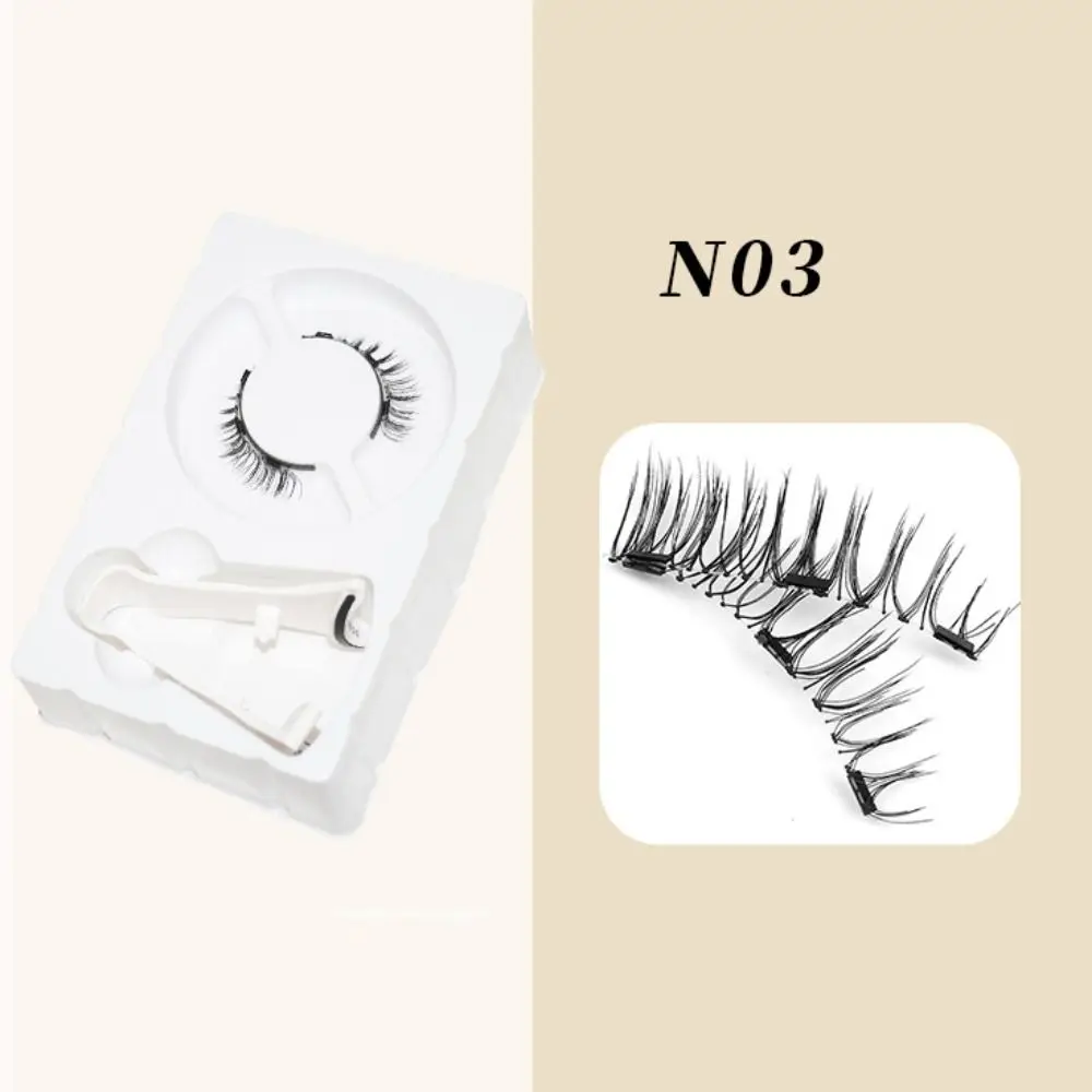 Ciglia finte magnetiche senza colla Estensione 3D riutilizzabile Ciglia magnetiche con clip Trucco fai da te Cluster di ciglia finte
