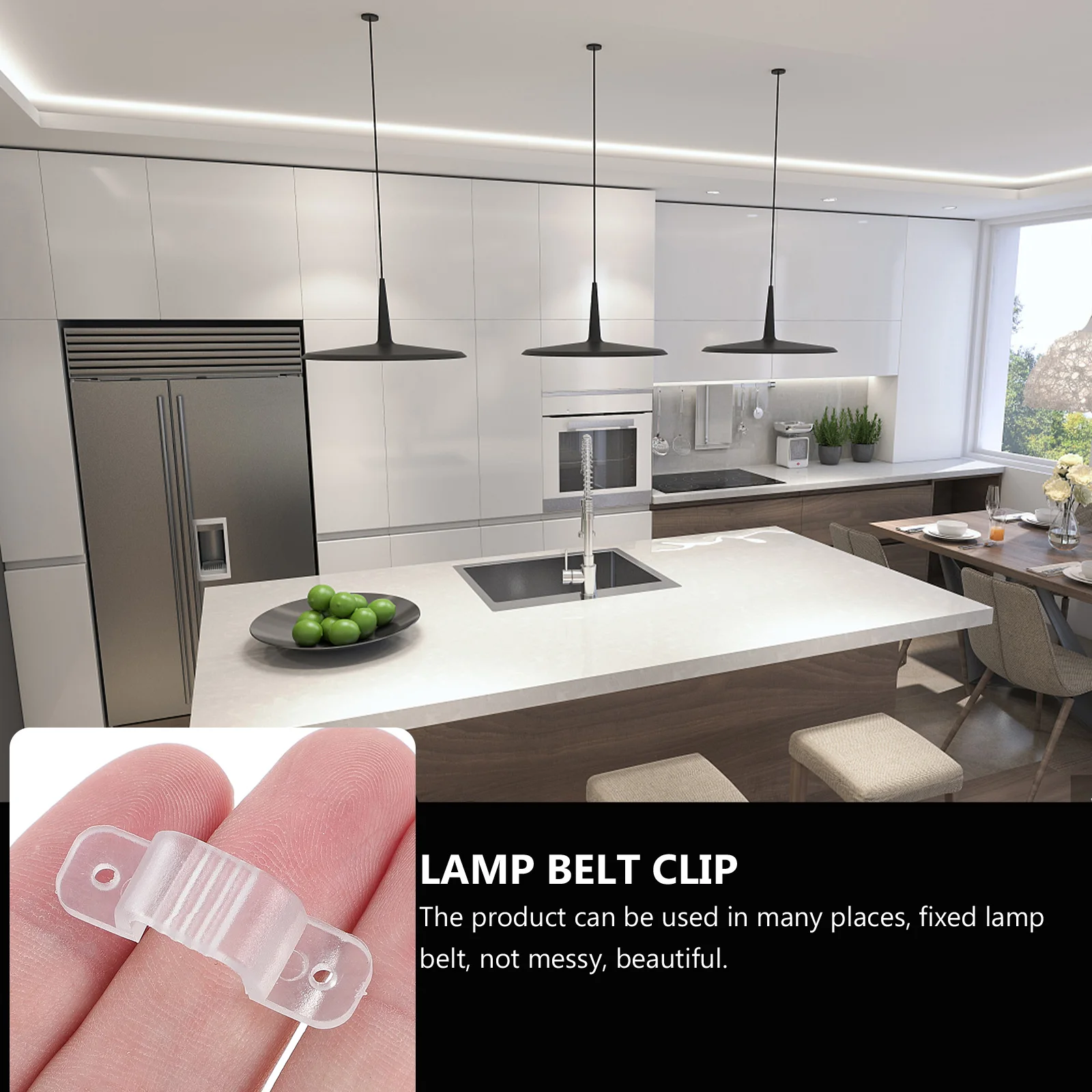 

100pcs LED Strip Lights Clips Buckle Waterproof Tape Holder Brackets PVC Fixing Transparent Clip Long Use LED Lighting