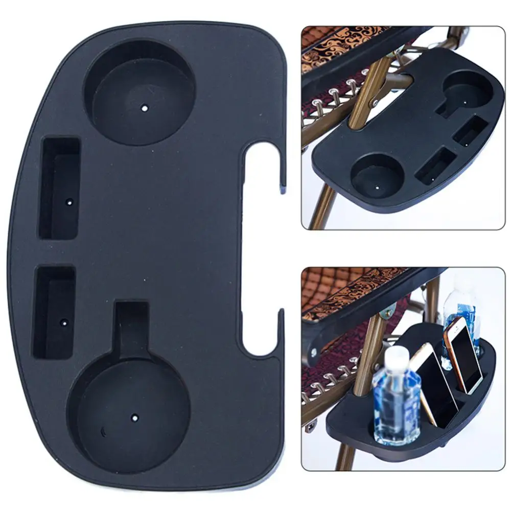 Detachable Storage Cup Holder Clip-on Tray Table for Folding Chair Accessories