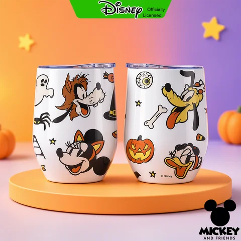 1pc 12oz Disney Minnie Mouse Halloween Ghost Pumpkin Stainless Steel Wine Tumbler Portable Drinkware Cup for Home Outdoor Office