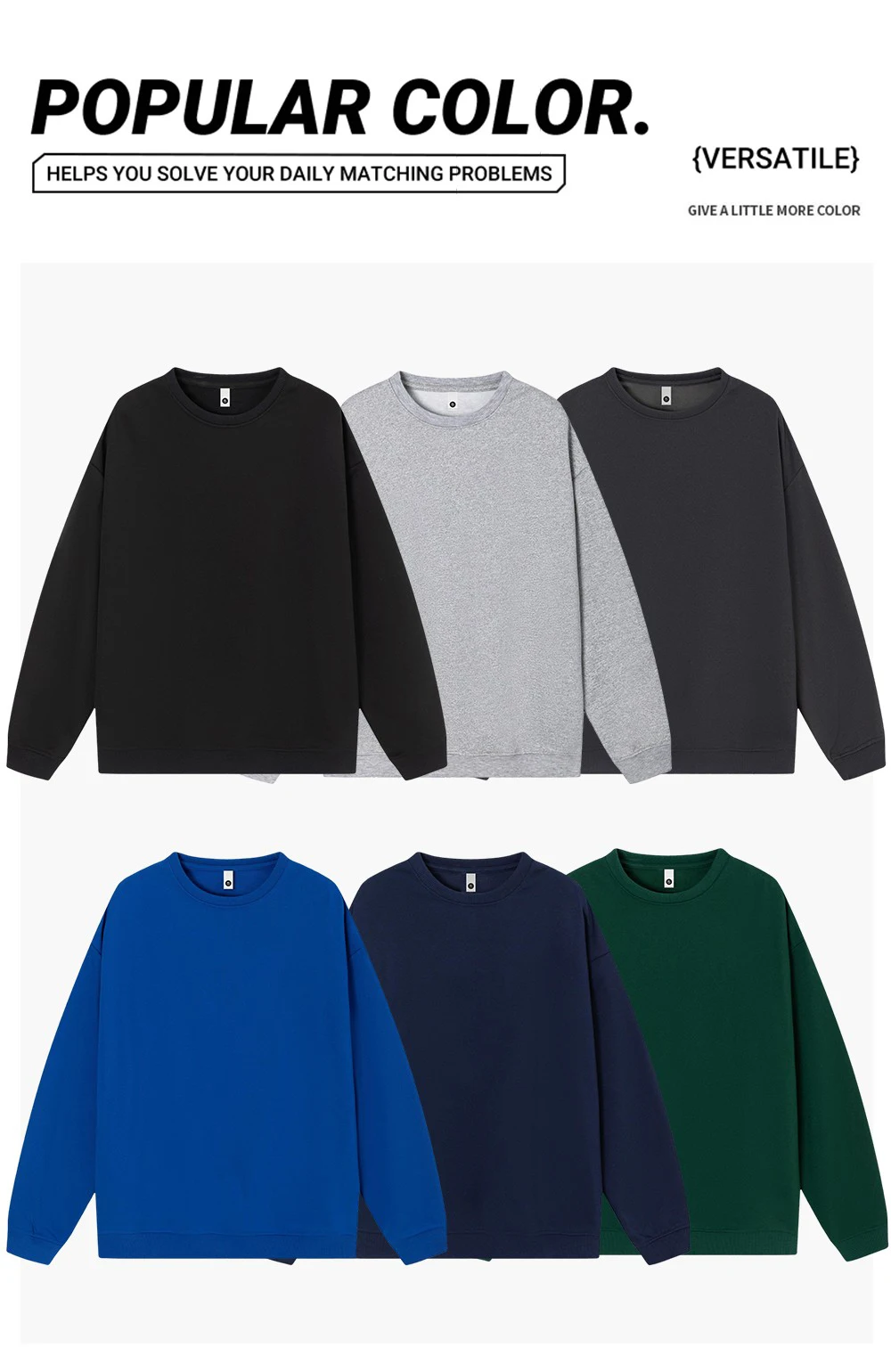 Herbst S-3XL Mann Mode Übergroßen Sweatshirt Straße Casual Pullover Sport Crewneck Hoodless Langarm Neue Grundlagen Sportswears – Detail 3