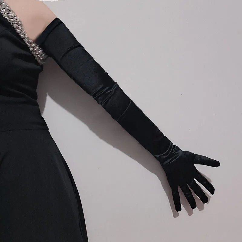 70cm KayCrowne Fashion Sexy Gloves Women Grace Thin Breathable Club Wedding Party Prom Dancing Dress Glove Satin Long Gloves