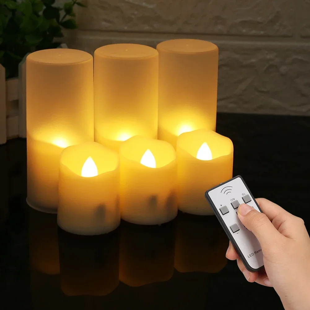Luminicious Avorio Candele senza fiamma tremolante a LED | Elettrico a batteria, telecomando e timer | Vera cera set di candele, 3 (10,2 cm 12,7 cm 15,2 cm) perfetto come idea regalo 4_5_6