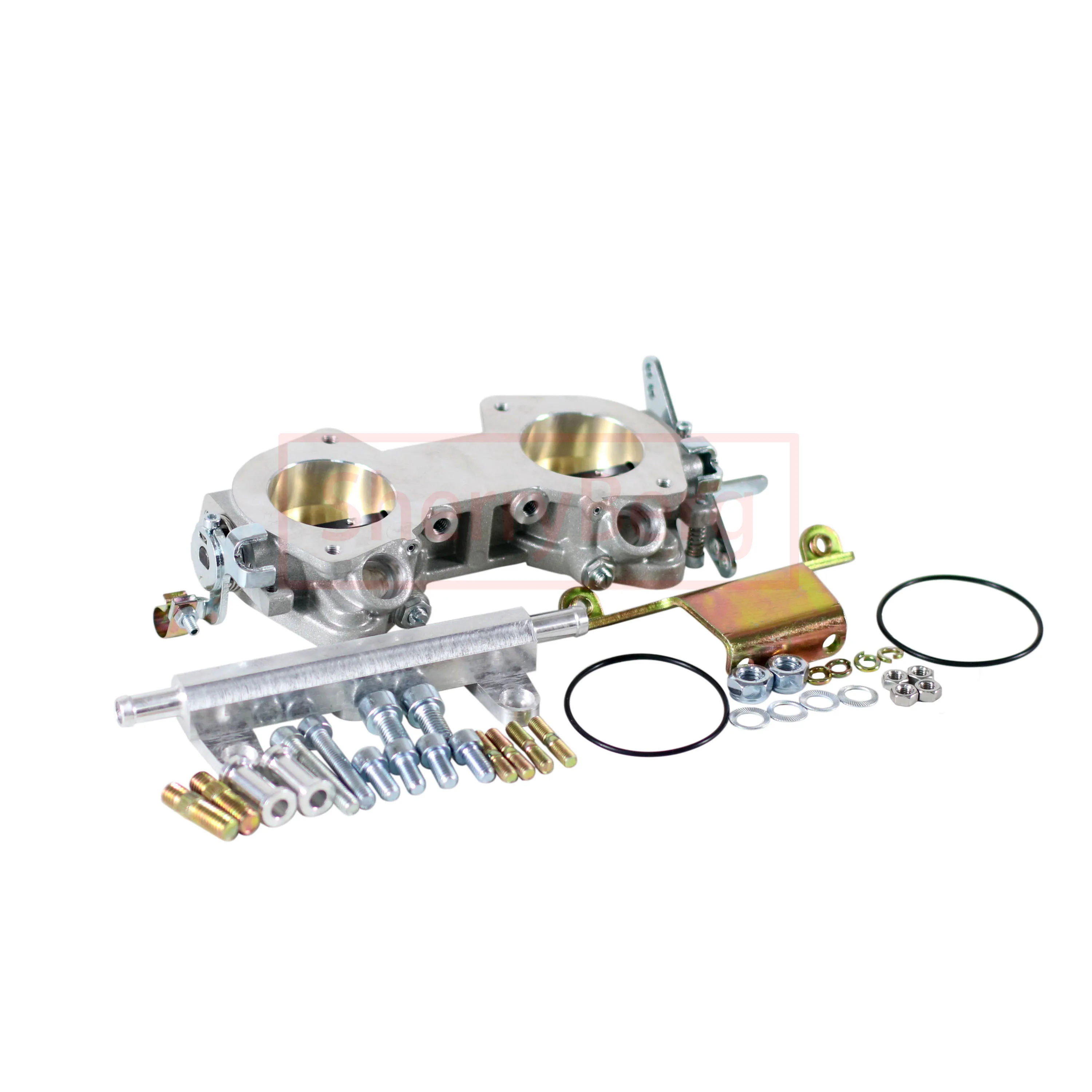 SherryBerg 42mm Boring 42DCOE Zilver Kleur Twin Gasklephuis Injectie VOOR Jenvey Weber/Dellorto/Solex DCOE/DHLA 30MM Hoge Rail