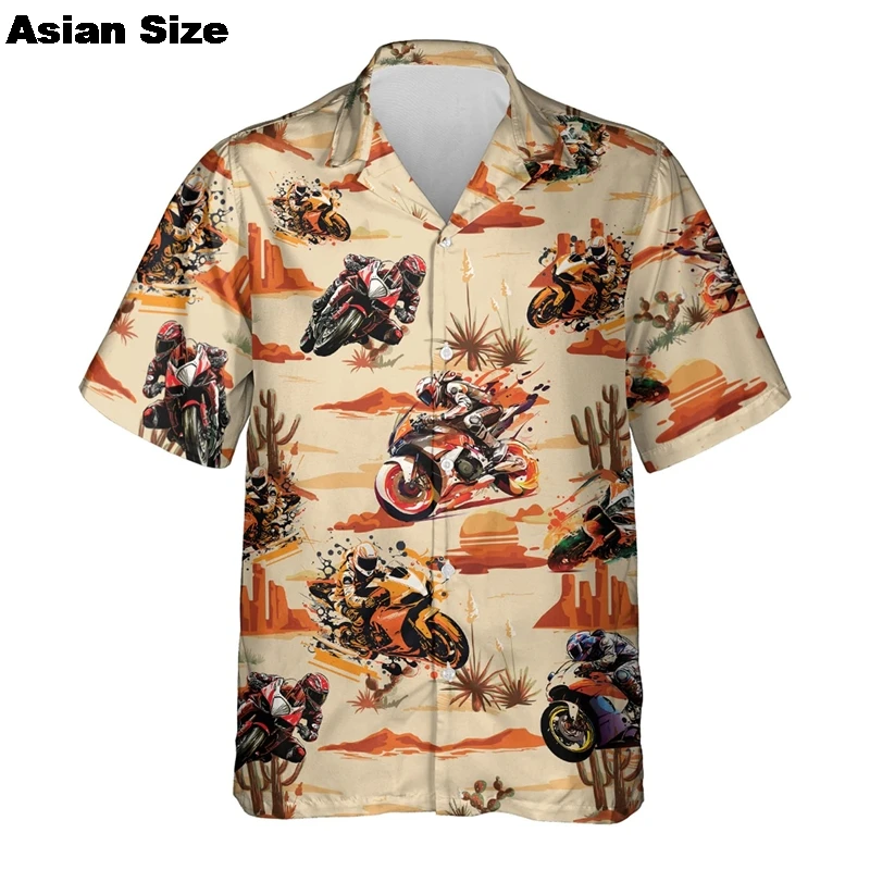 2025 Motorcycle Club Beach Shirt Custom Hawaii Motocross Team Shirts For Men Funny Riding Short Sleeve Moto Racing Man Blouses