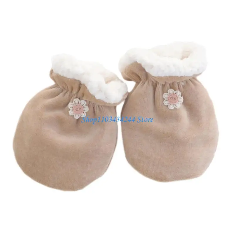 

Hand Warmer for Babies Anti-grab Mittens Thicken Warm Fleece Gloves Newborn Gift