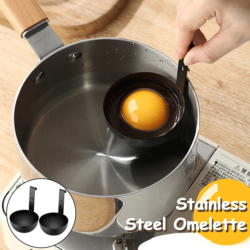 2Pcs Poached Egg Maker Egg Poaching Pan Nonstick Egg Poachin Boiled Holder Egg Steamer Rack Egg Cooker Kitchen Supplies