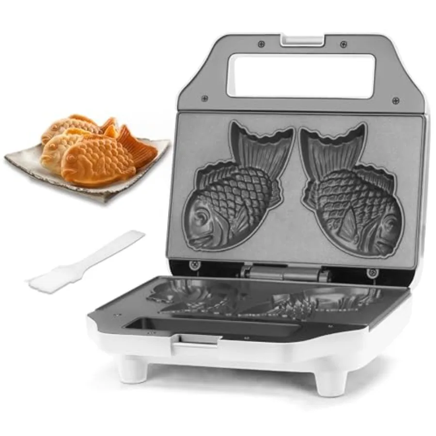 

Электрическая вафельница Taiyaki в форме рыбы, 2 шт., японская вафельница-гриль в форме рыбы, двойные антипригарные пластины для приготовления, рецепт в комплекте