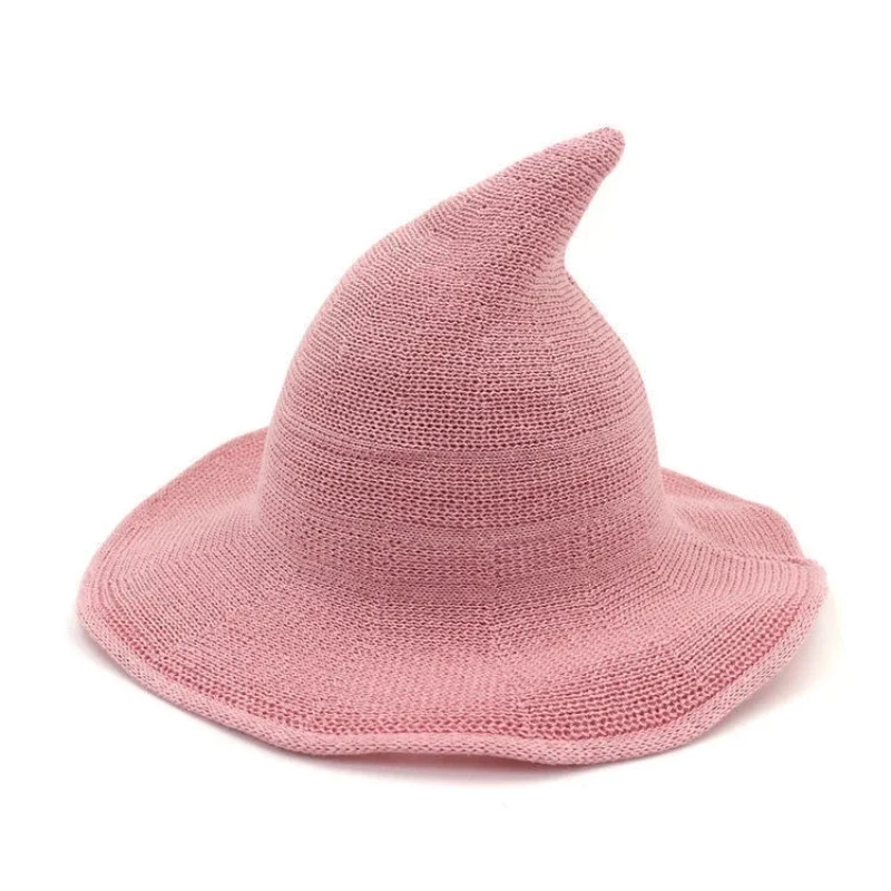 Vintage Halloween Witch Hat Woolen Long Point Hat for Women Halloween Party Hat Magical Hat Festival Party Cosplay Decoration