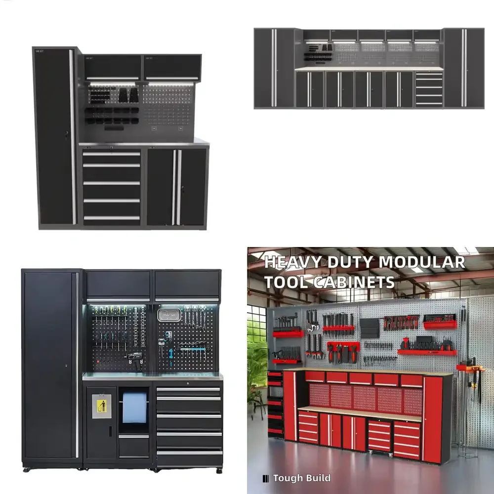 Heavy Modular Design Garage Cabinet Workshop Movable Tool Chest Toolbox Garage Tool Cabinet for Auto Repair Workshop