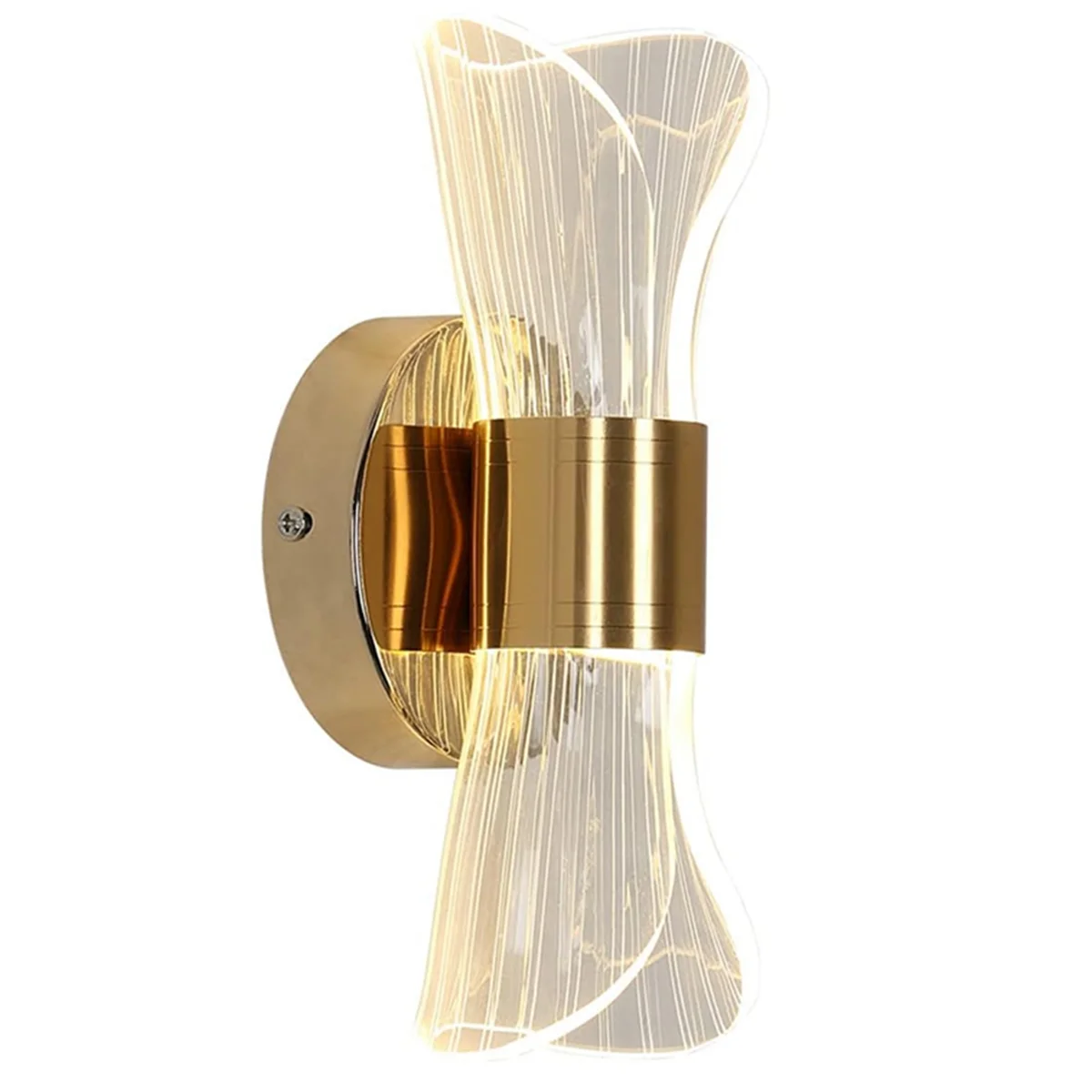 AA25 Gold Acrylic Wall Sconce, Decorative Led Wall Lamp with 3 Color Temperature Options , Perfect for Hallway & Bedside Lamp