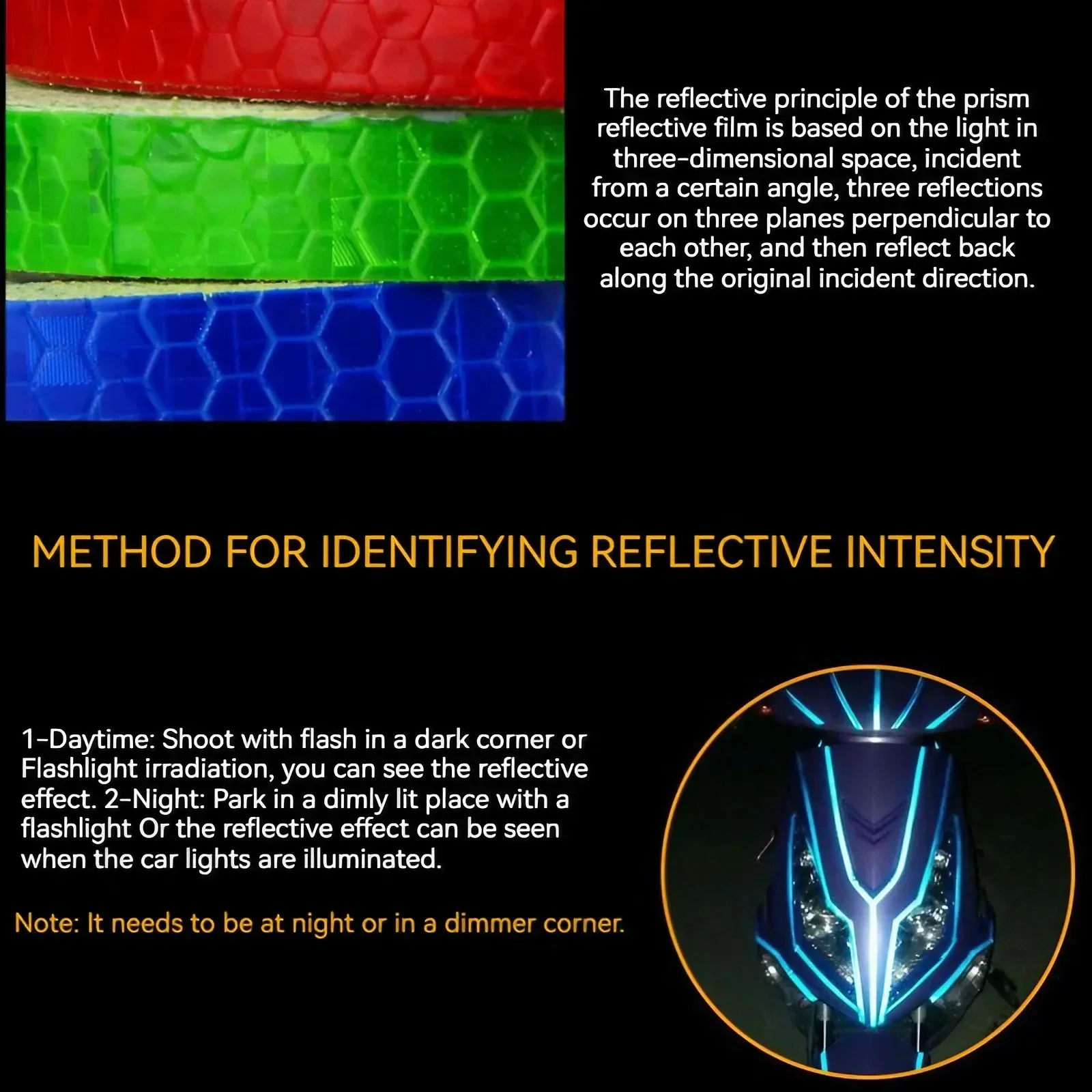 Reflective Tape Safety Sticker High Visibility Night Bicycle Motorcycle Car Truck Warning Waterproof PVC Stripe 8M Long Roll DIY