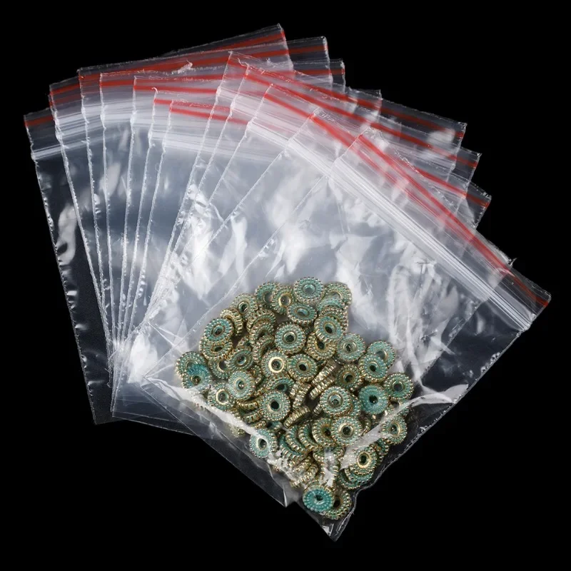 100pcs/pack Sealing Plastic Bags Reclosable Transparent Bag Vacuum Storage Bag Sealing Food Clear Storage Bag Thickness 0.05mm