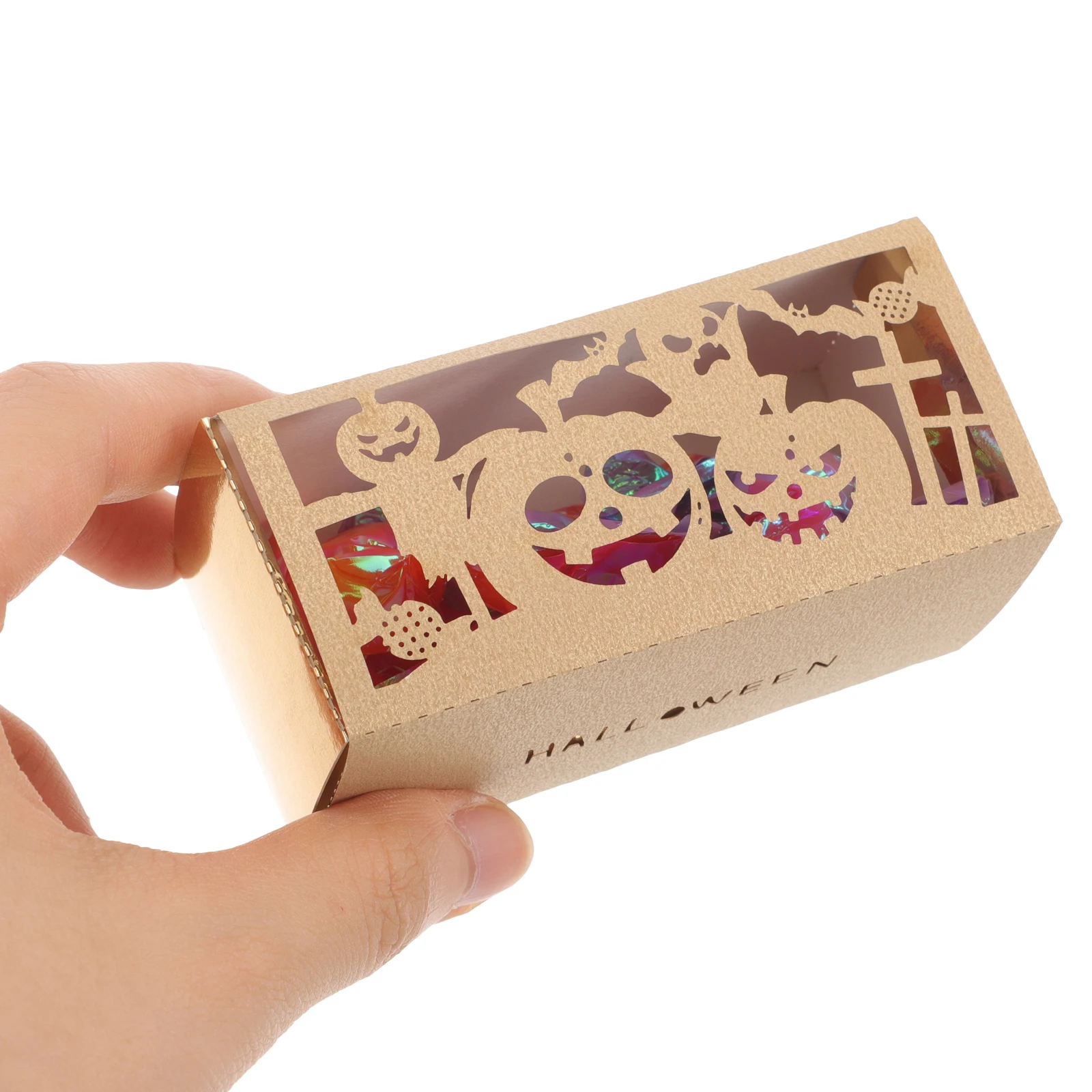 

50 Pcs Pumpkin Bat Chocolate Box Candy Boxes Halloween Container Small for Wedding Party Treat Empty