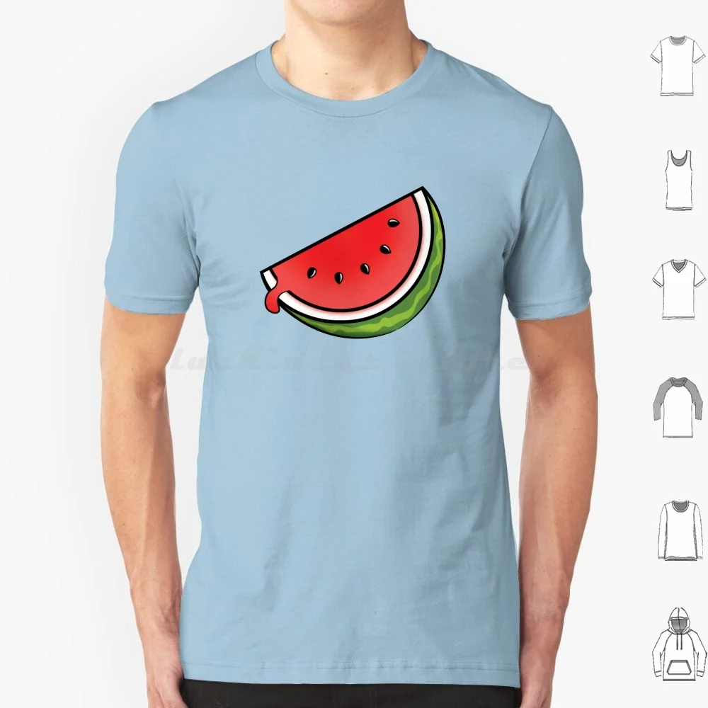 Camiseta de algodón con rebanada de sandía para hombre y mujer, estampado artesanal, sandía, melón, zumo de fruta, rebanada de melón rojo, comida roja fresca Natural