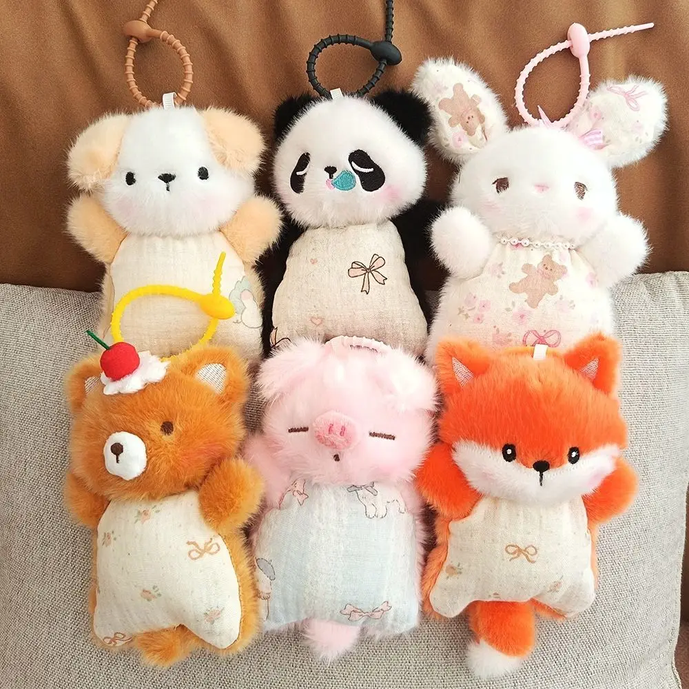 Mouse Wrist Pad Plush Bean Bag Panda Rabbit Bear Dog Animal Doll Pendant Multi-functional Stuffed Animals Plush Keychain