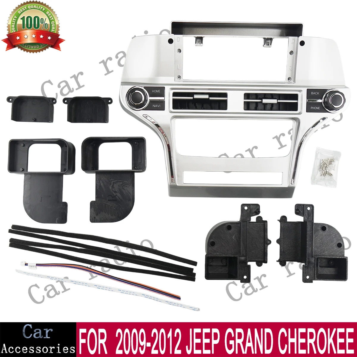 

For 2009-2012 JEEP GRAND CHEROKEE 12.3 Inch Car Radio Android Stereo Frame Player Head Unit Fascia Panel Dash Board Cover