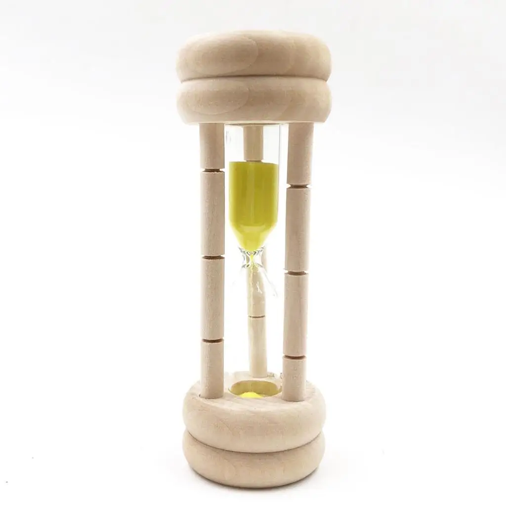 Sand Timer Glass Hourglass 3 Minute Wood Clock Visual Time Counter for Kitchen Cooking Exercise