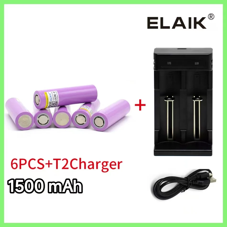 18650 Oplaadbare Batterij 3.7V 18650 1500Mah Capaciteit Li-Ion Oplaadbare Batterij Voor Zaklamp Zaklamp Batterij + Oplader