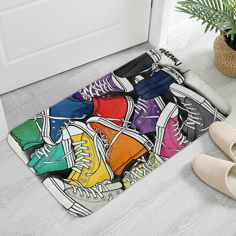 

Trendy Shoes Doormat Entrance Door Hallway Veranda Floor Mat Anti Slip Home Decorations Bathmat Living Room Rug Bedroom Carpet