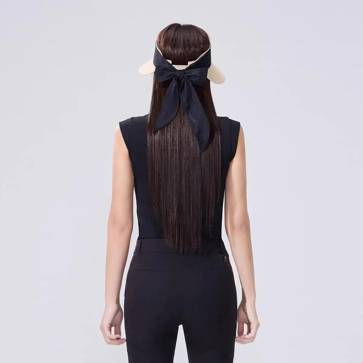 Black White Bow Short Golf Polo Knit Tank Top Women Summer Sleeveless Lapel Outdoor Sport Ladies Wear