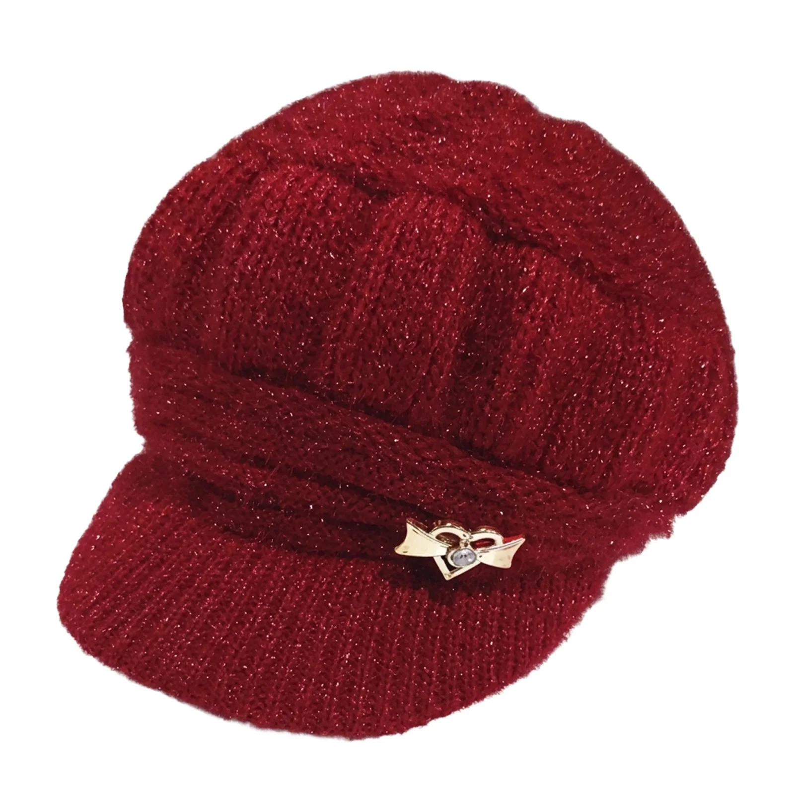 Warmth-Retaining Beret Hat Thickened for Winter Outings Fleece Lined Knit Beanie Cap Ear Coverage Women's Daily Wear Soft
