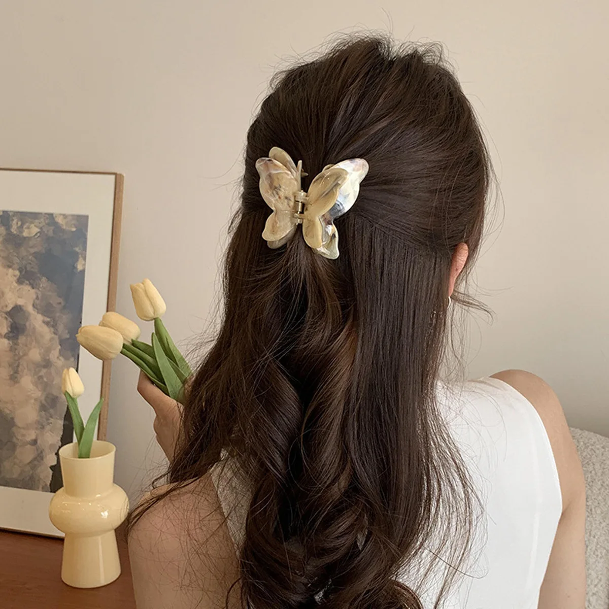 

Women's Butterfly Grab Clip, Women's Creative New High-end Medium Hairpin, Shark Clip Half Grab, Hair Grab