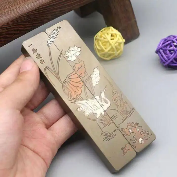 Chinese Antique Style Paperweight Calligraphy Writing Ruler Carved Pattern Desk Weight Multiple Designs Stationery Decor Craft