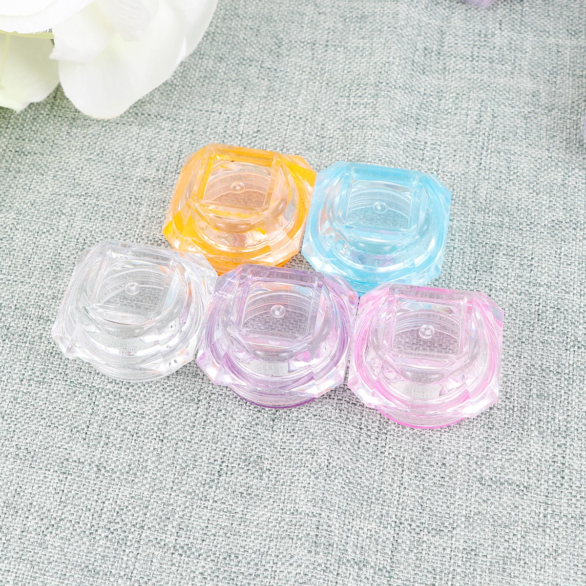 

50pcs Diamond Cream Box 3G Small Travel Container Leakproof Storage For Skincare Makeup Art Supplies Empty Bottle