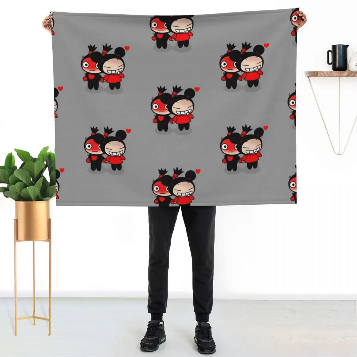 

Pucca And Garu Throw Blanket Outdoor Soft Blanket for Picnic Beach Camping