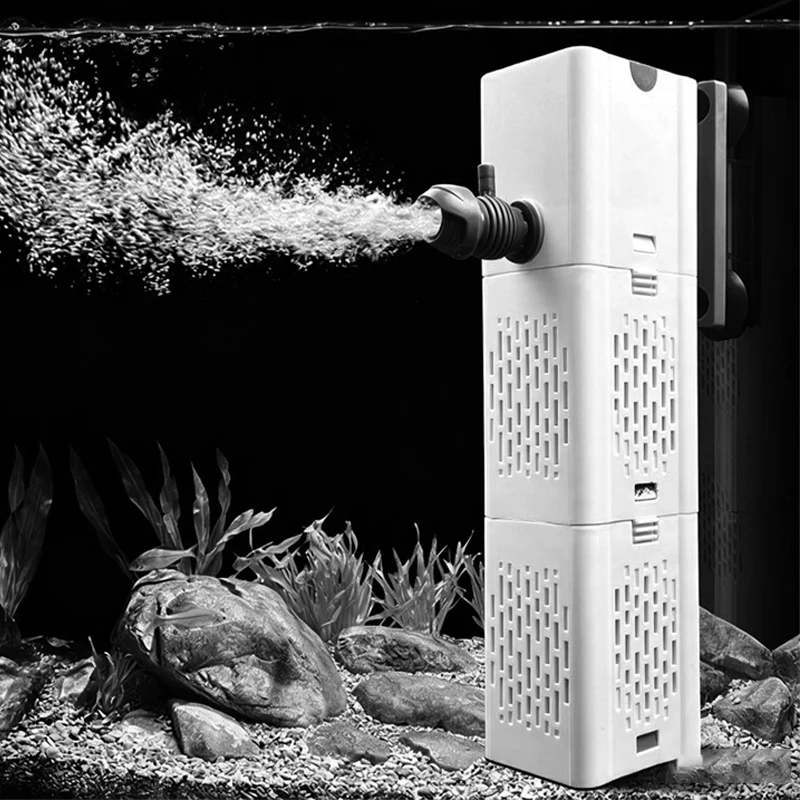 Aquariumfilterpumpe, Tauchbare Geräuscharme Luft- und Sauerstoffpumpe, Interner Wasserpumpe, Aquarium-Luftpumpe, Wellenmacher 220V