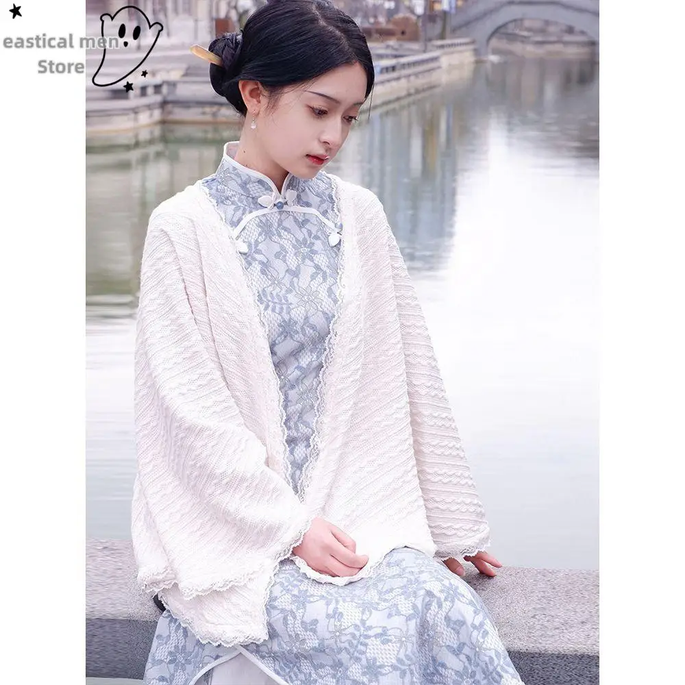 Light Green Cheongsam New Chinese Style Dresses Women Elegant Flower Print Vestidos Traditional Mandarin Collar Qipao Lady Dress