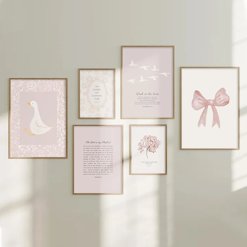 الوردي بوهو القوس الميداني حديقة قماش اللوحة المسيحية الكتاب المقدس ملصق فني معرض جدار الفتيات أثاث غرفة نوم جدار الفن #3