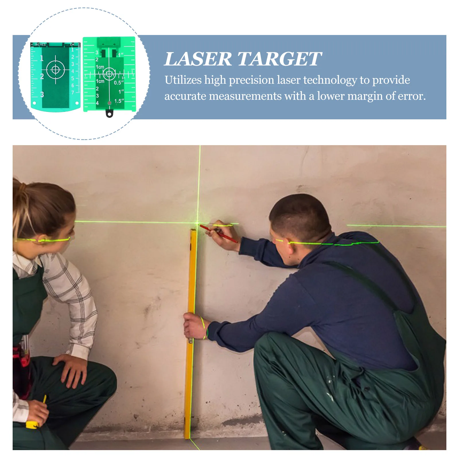 

2Pcs Laser Level Target Plate Heavy Duty Magnetic Base Accurate Results Easy Readout Construction DIY Projects