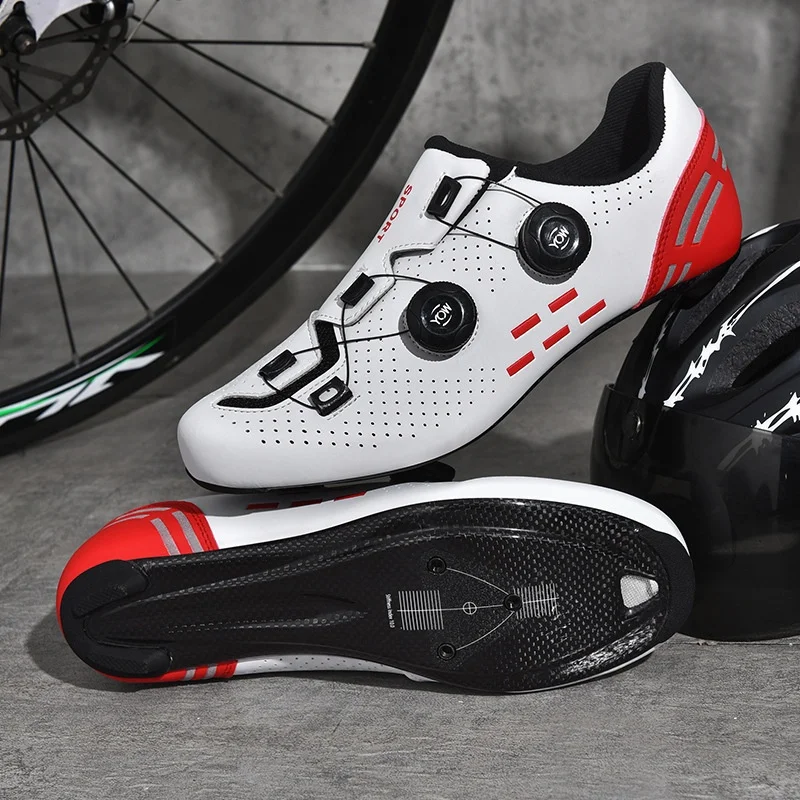 2024 New carbon fiber cycling shoes Men\'s women\'s carbon sole lock shoes road car hard sole carbon fiber cycling shoes