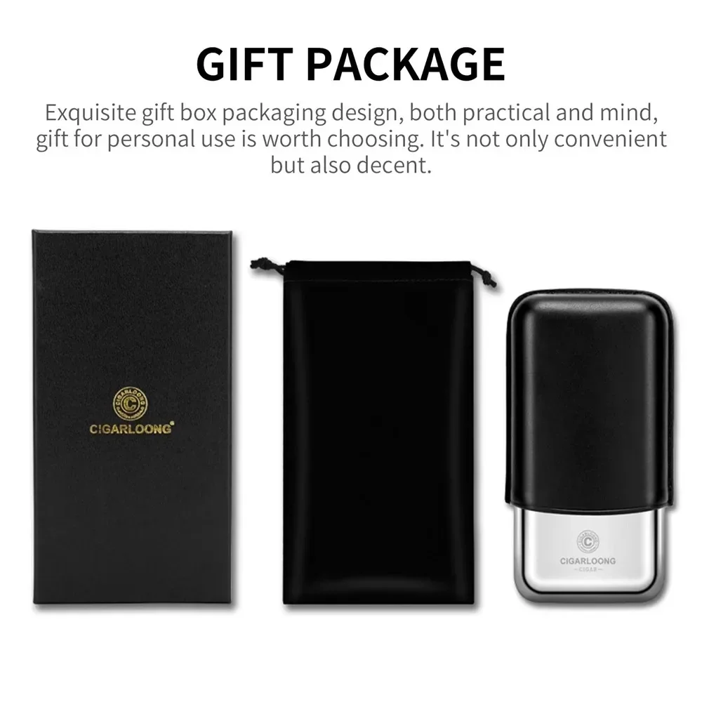 Travel Portable Cigar Case Moisturizing 3 Tube Cigar Humidor Cow Leather Gift Package Multicolor Fits 25mm Diameter Cigar