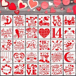 30Pcs/Lot 13cm Love Heart Words DIY Layering Stencils Wall Painting Scrapbook Coloring Embossing Album Decorative Template