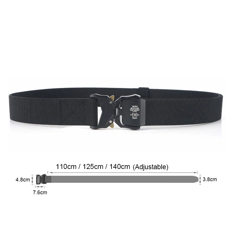 HSSEE 140cm Elastic Belt for Men Aluminum Alloy Buckle Quick Release Tactical Outdoor Belt Male Military Accessories