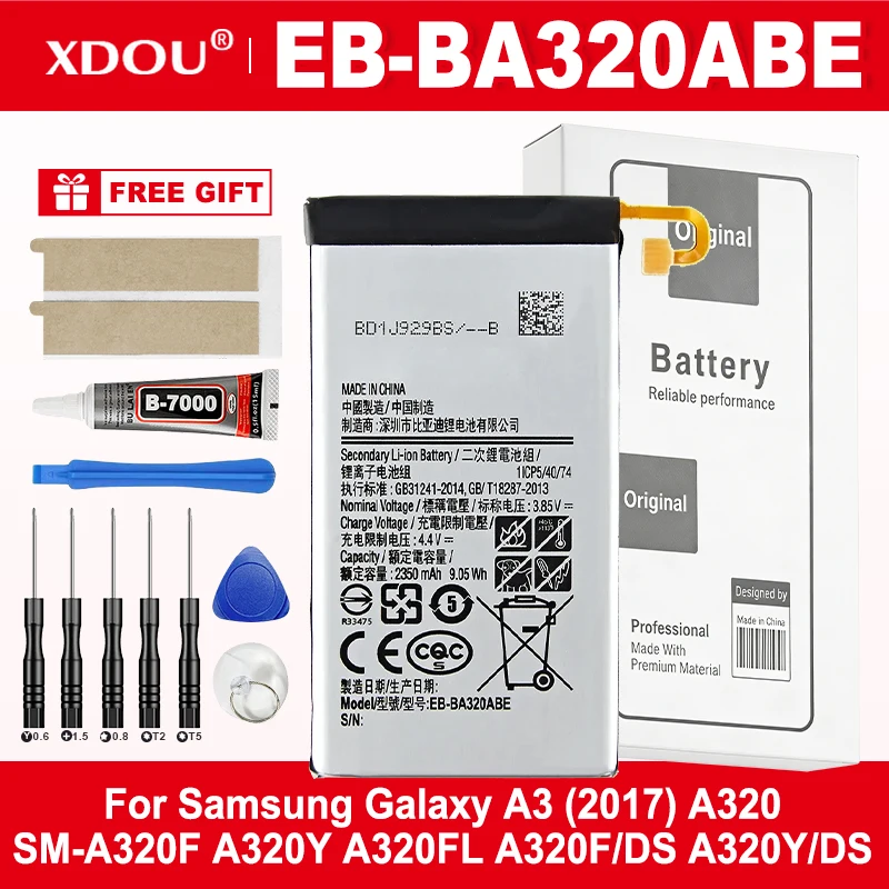 

Совершенно новая батарея EB-BA320ABE емкостью 2350 мАч для Samsung Galaxy A3 (2017) A320 SM-A320F A320Y A320FL A320F/DS A320Y/DS